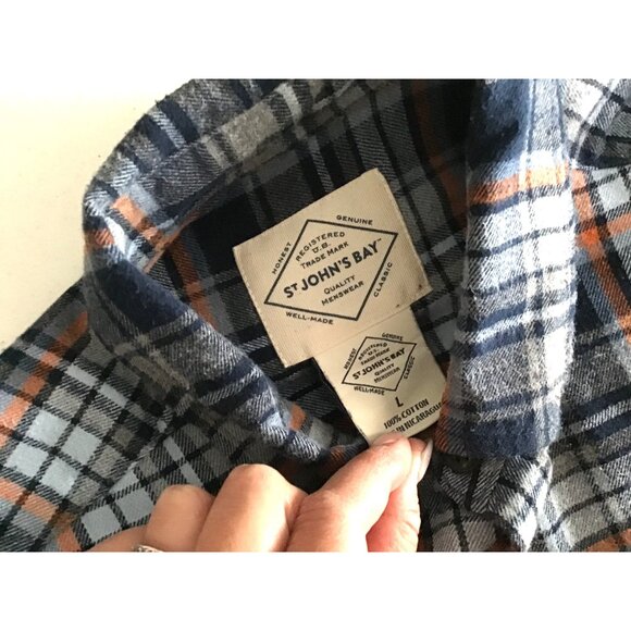 ST JOHN'S BAY- MENS BUTTON DOWN LONG SLEEVE COTTON SHIRT SIZE LARGE - Picture 3 of 6